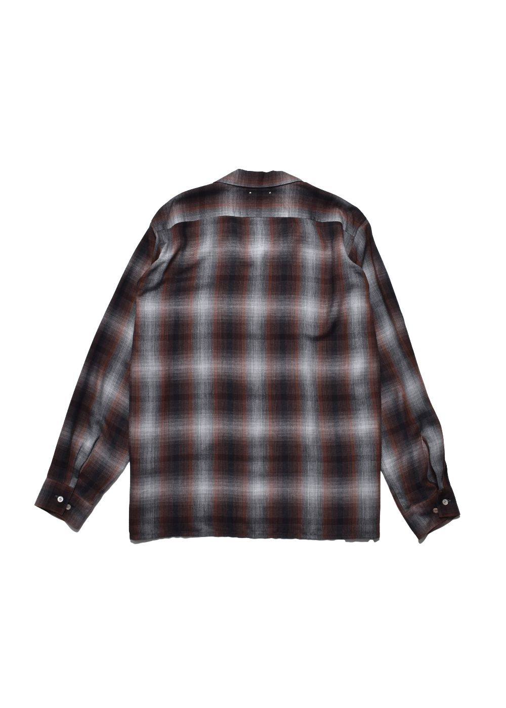 T.Rayon Ombre Open Collar Shirt Open Collar Shirt (BRT) / オンブレチェック オープンカラーシャツ
