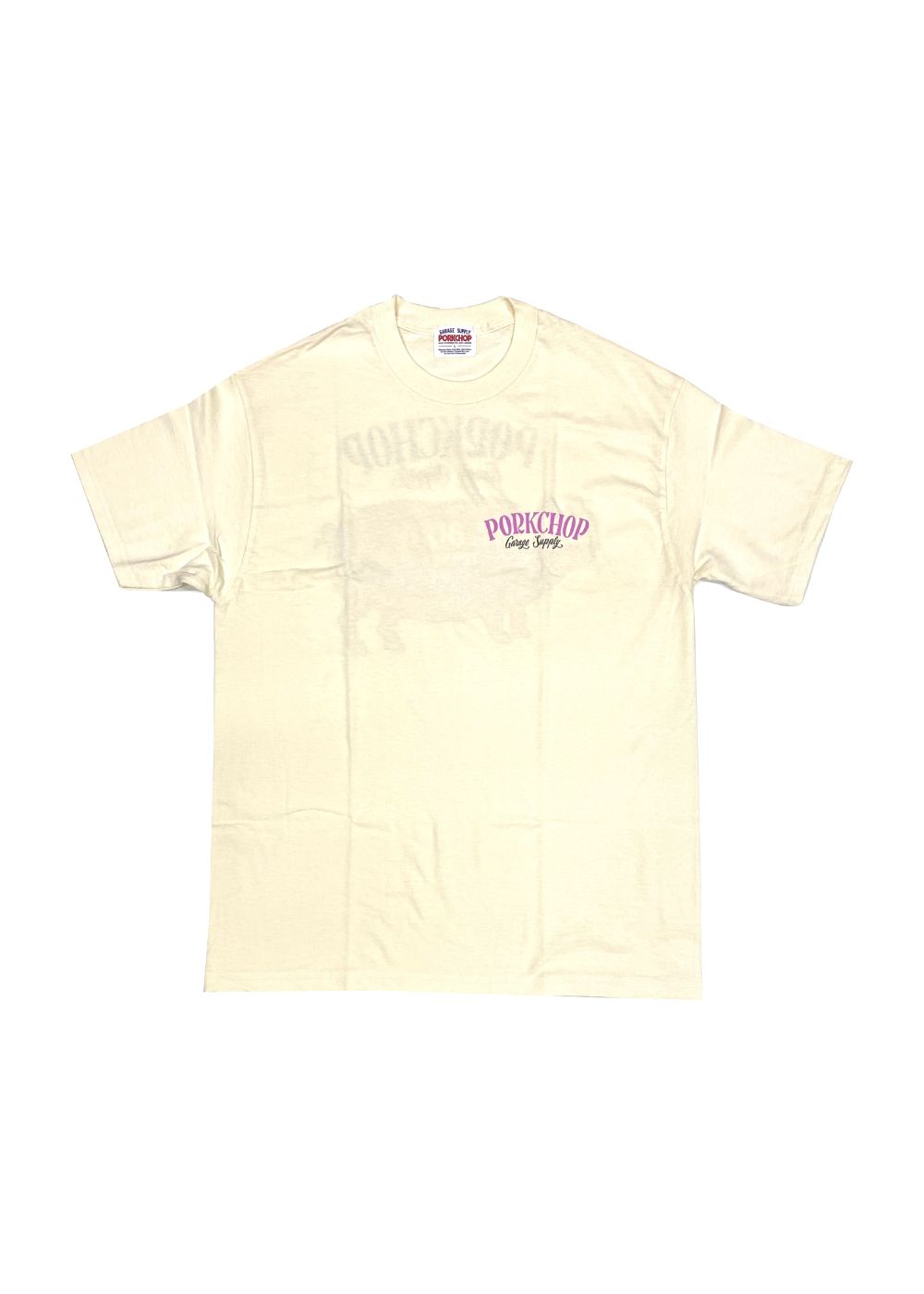 PORK BACK TEE (CREAM) / ポークバック ロゴ Tシャツ