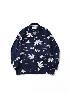 BLADELEAF L/S SHIRT (NAVY) / オリジナル アロハ シャツ