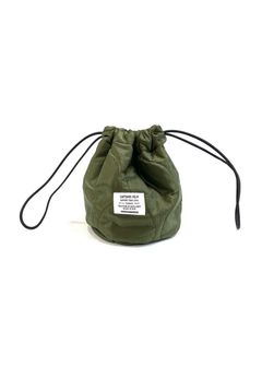 QUILTING KINCHAKU (OLIVE) / キルティング 巾着ポーチ