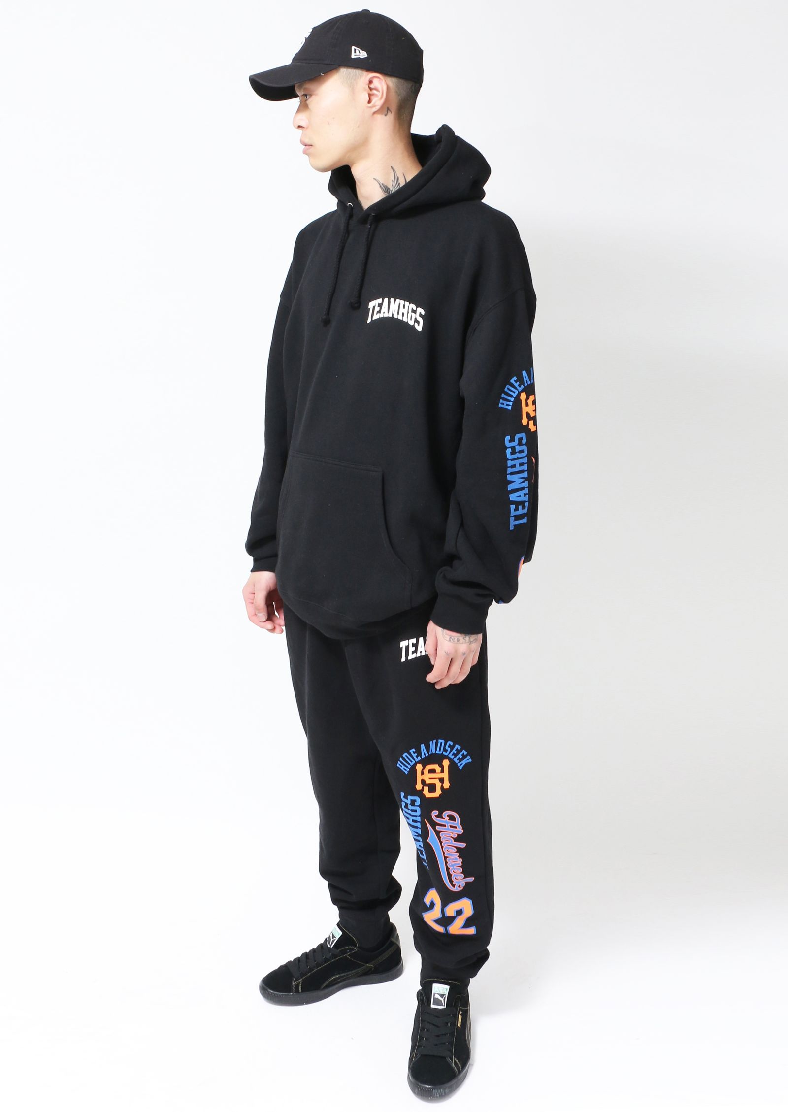 HIDE AND SEEK - TEAM SWEAT PANT (BLACK) / セットアップチーム