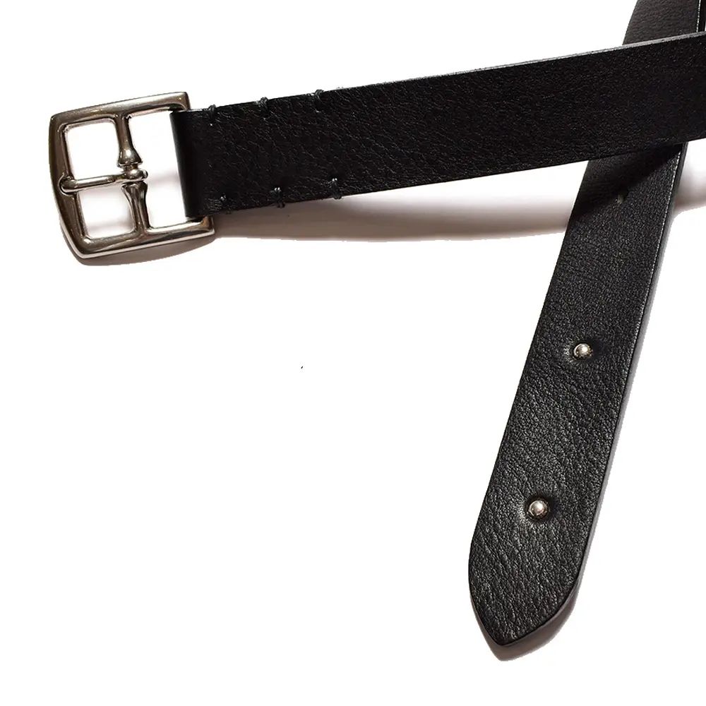 Rusty Calf Leather Belt (BLK)  / カーフ レザー ベルト