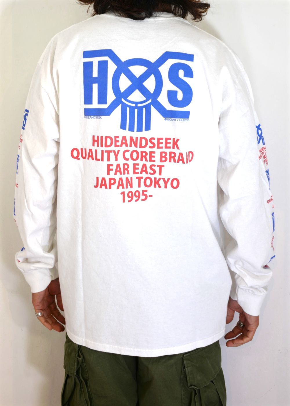 HIDE AND SEEK - HS×BH L/S TEE (WHITE) / バウンティーハンター
