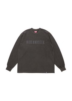 Logo L/S Tee-2 (D-GRAY) / ロゴ プリント ルーズフィット ロングスリーブ Tシャツ