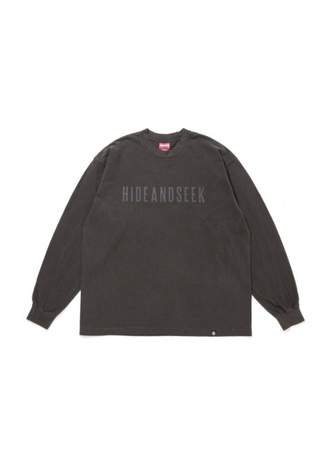 【ラスト1点】Logo L/S Tee-2 (D-GRAY) / ロゴ プリント ルーズフィット ロングスリーブ Tシャツ