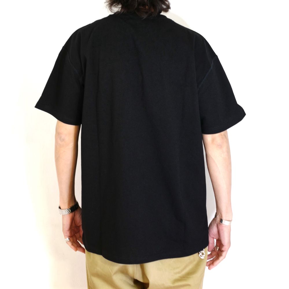 アウトライン刺繡S/S TEE (BLACK)