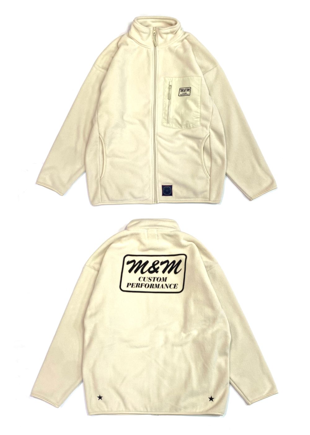 M&M CUSTOM PERFORMANCE - 【ラスト1点】MICROFLEECE FULL-ZIP STAND JACKET (NATURAL)  / フルジップ フリース ジャケット | LOOPHOLE