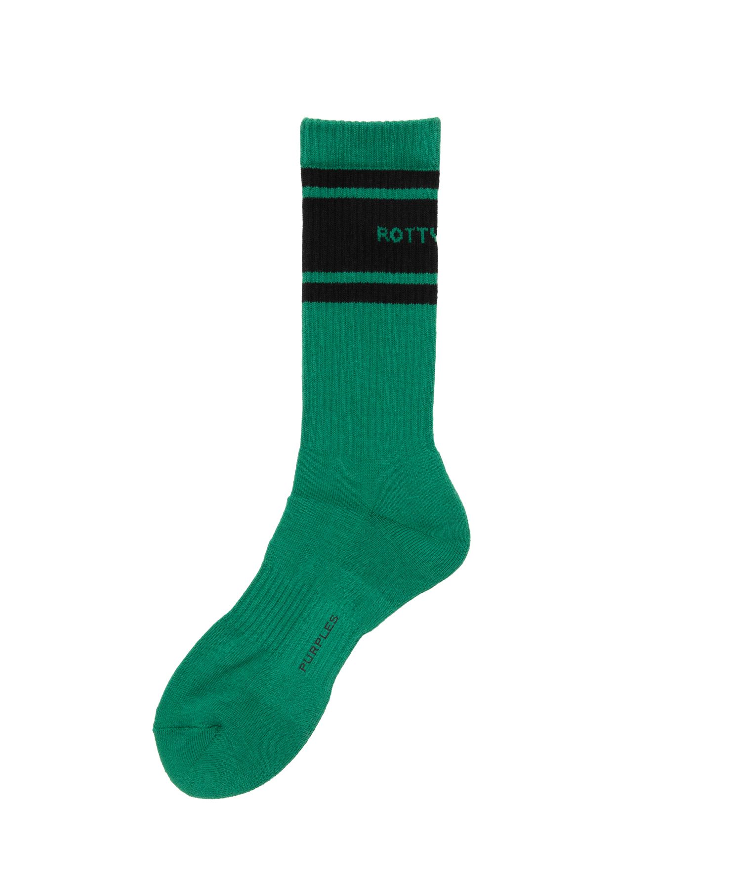 R9 LINE SOX (GREEN) / ×パープルズ コラボ ジャガードロゴ ソックス