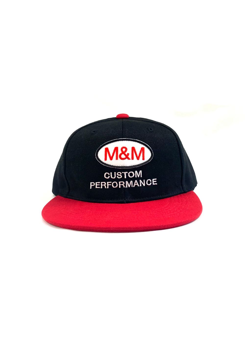 【ラスト1点】Flat Visor Cap (BLACK/RED) / ロゴ ワッペン ベースボール キャップ