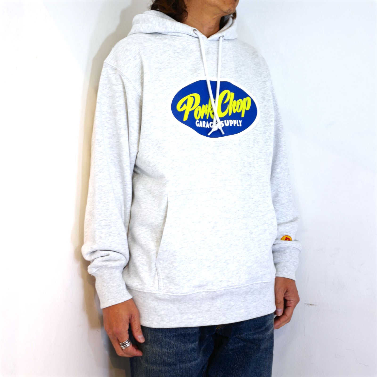 PORKCHOP - 2nd OVAL HOODIE (ASH) / 2nd オーバルロゴ スウェット