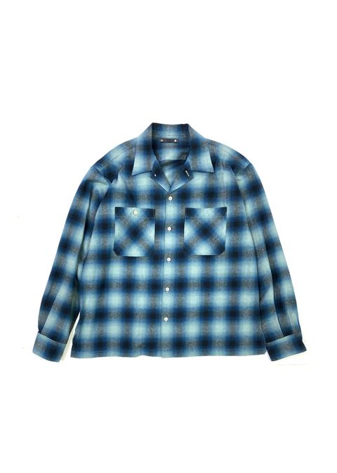 C.Flannel Ombre Open Collar SH Collar SH (BPT) / オンブレチェック オープンカラーシャツ