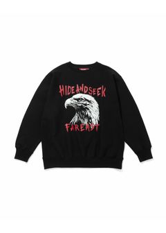 Eagle Sweat Shirt (BLACK×RED) / イーグル クルーネック スウェット