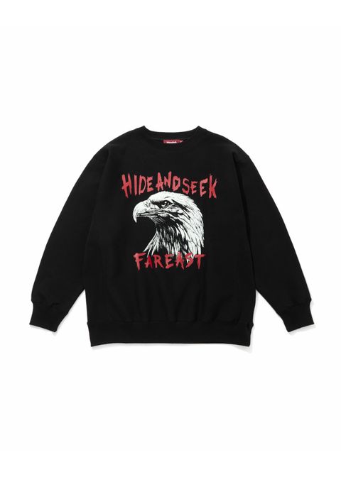 Eagle Sweat Shirt (BLACK×RED) / イーグル クルーネック スウェット