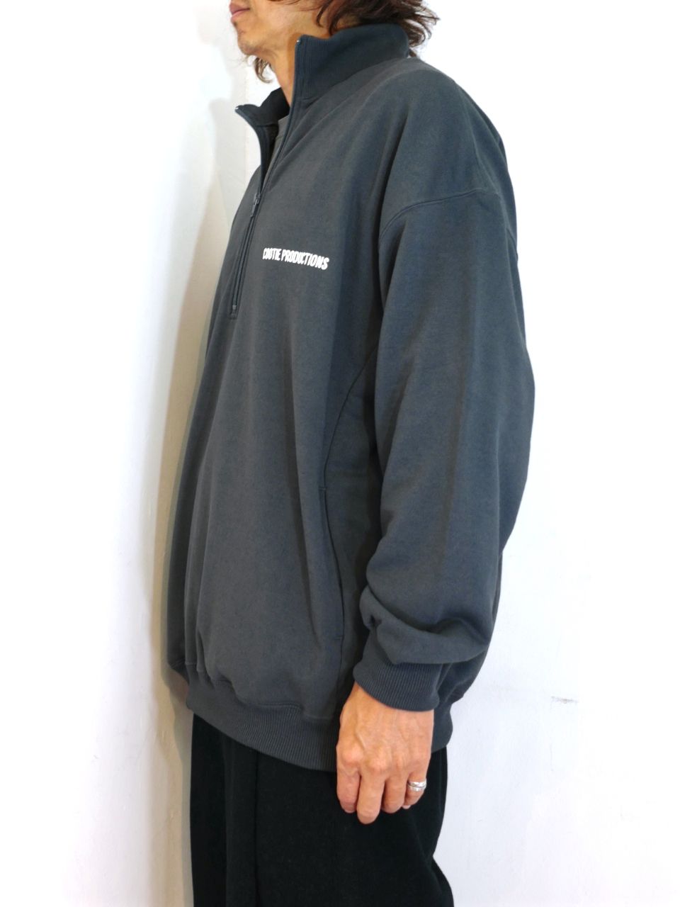 COOTIE PRODUCTIONS - Dry Tech Sweat Half Zip Pullover (BLACK