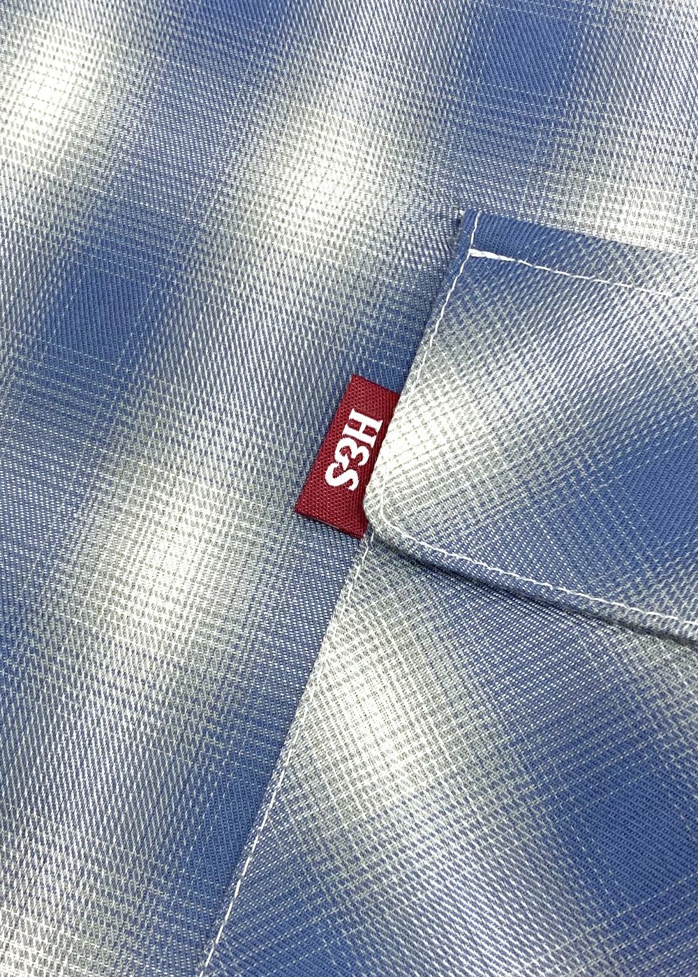 Ombre Check L/S Shirt (BLUE) / オンブレ チェック シャツ