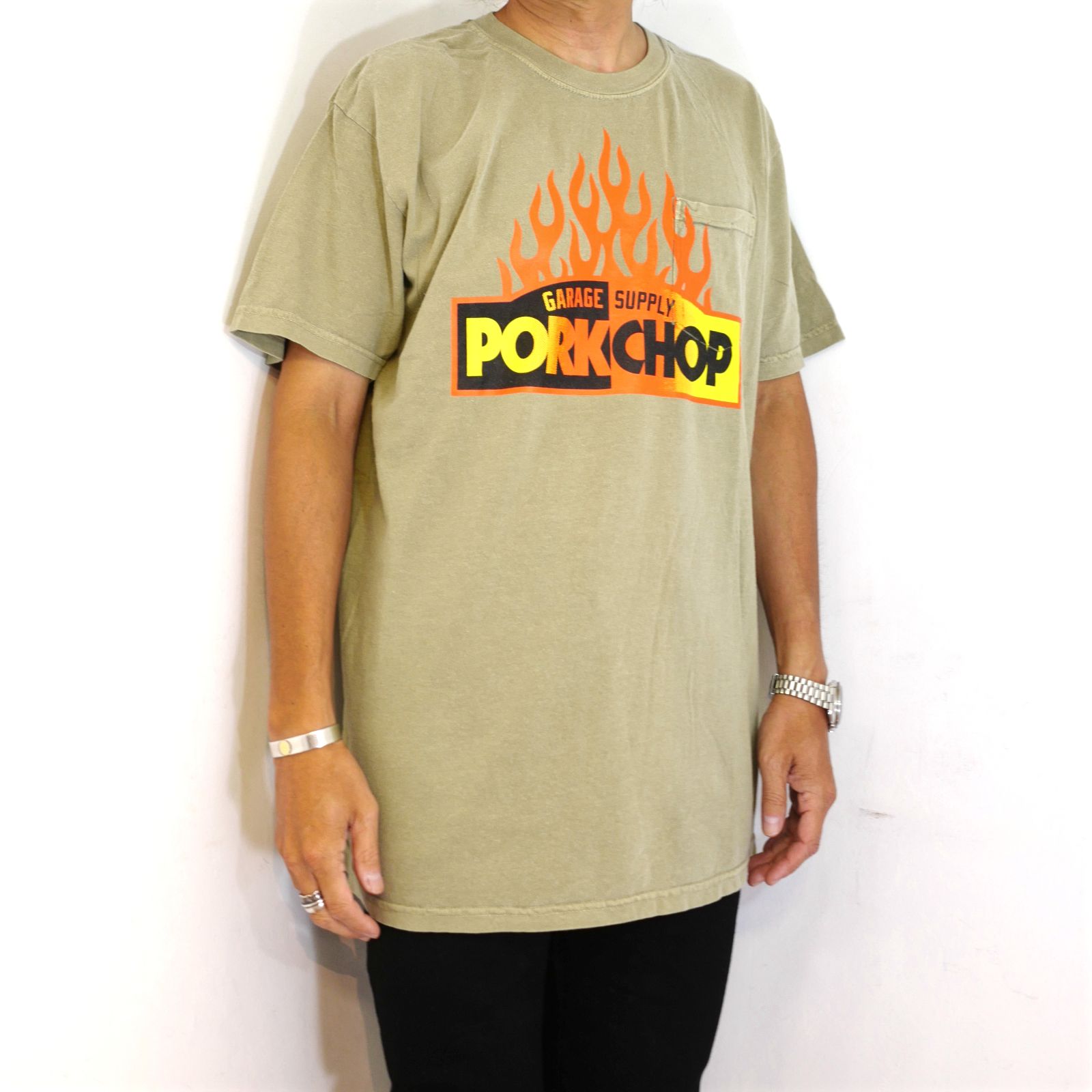 PORKCHOP GARAGE SUPPLY - FIRE BLOCK POCKET TEE (KHAKI