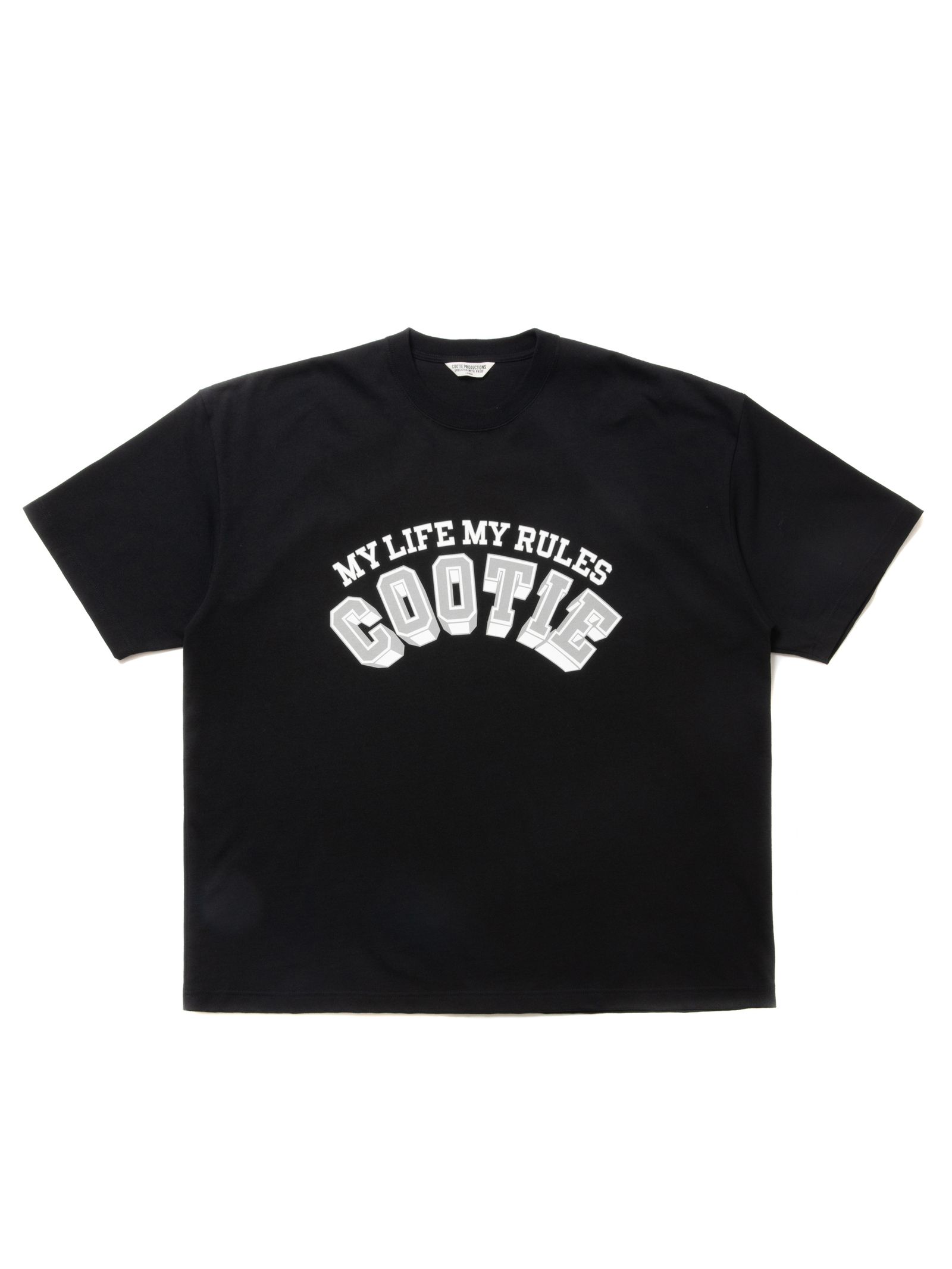 COOTIE PRODUCTIONS - Open End Yarn Print S/S Tee (BLACK) / ロゴ