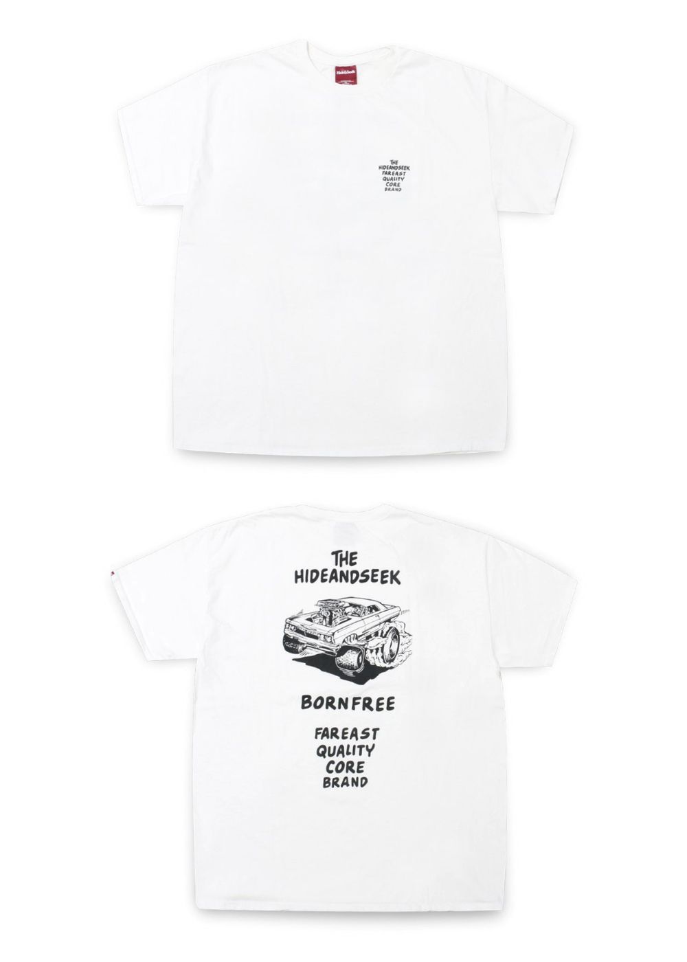 HideandSeek - MUSDLE CAR S/S TEE (SAND) / マッスルカー プリントTee