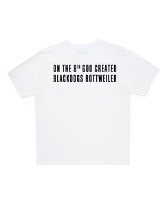 R9 GOD TEE (WHITE) / タイポグラフィ プリント オリジナル Tシャツ