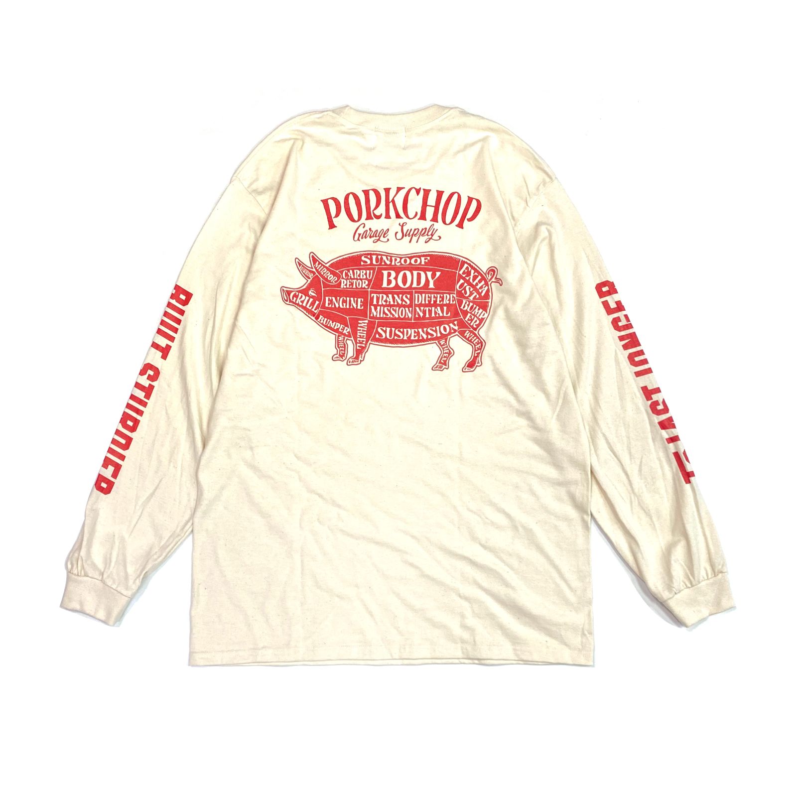 PORKCHOP GARAGE SUPPLY - PORK BACK L/S TEE (BLACK×ORANGE
