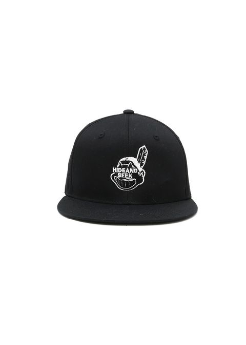 Indian Baseball CAP (BLACK) / 刺繍ロゴ ベースボールキャップ