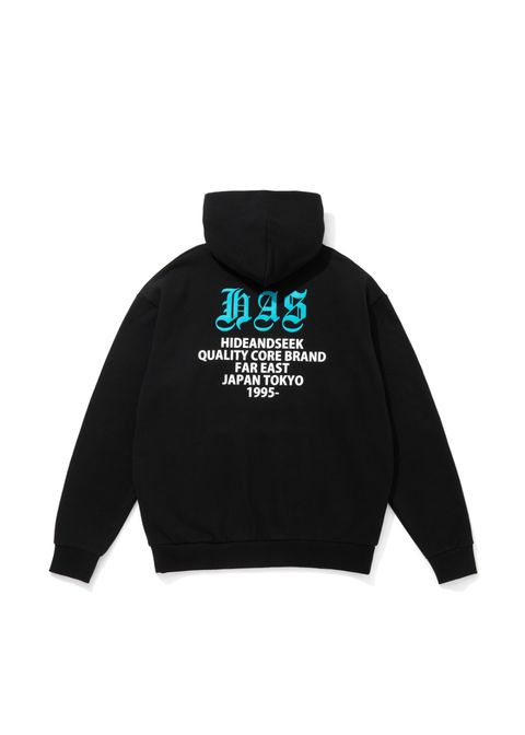 H.A.S Hooded Sweat Shirt (BLACK×GREEN) / ロゴ スウェット パーカー