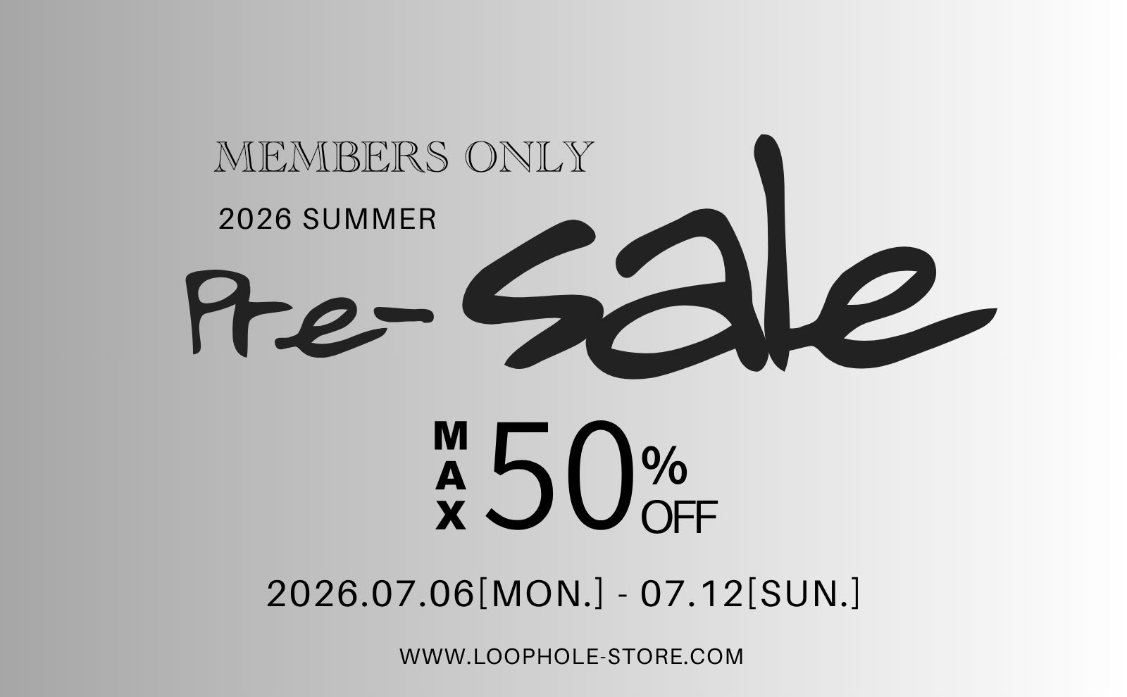 2026 SUMMER PRE SALE