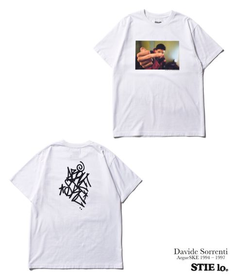 【ラスト1点】Stie-lo × Davide Sorrenti Da Finga T-SH (WHITE) / ×スティーロ×ダヴィデ・ソレンティ コラボフォトT