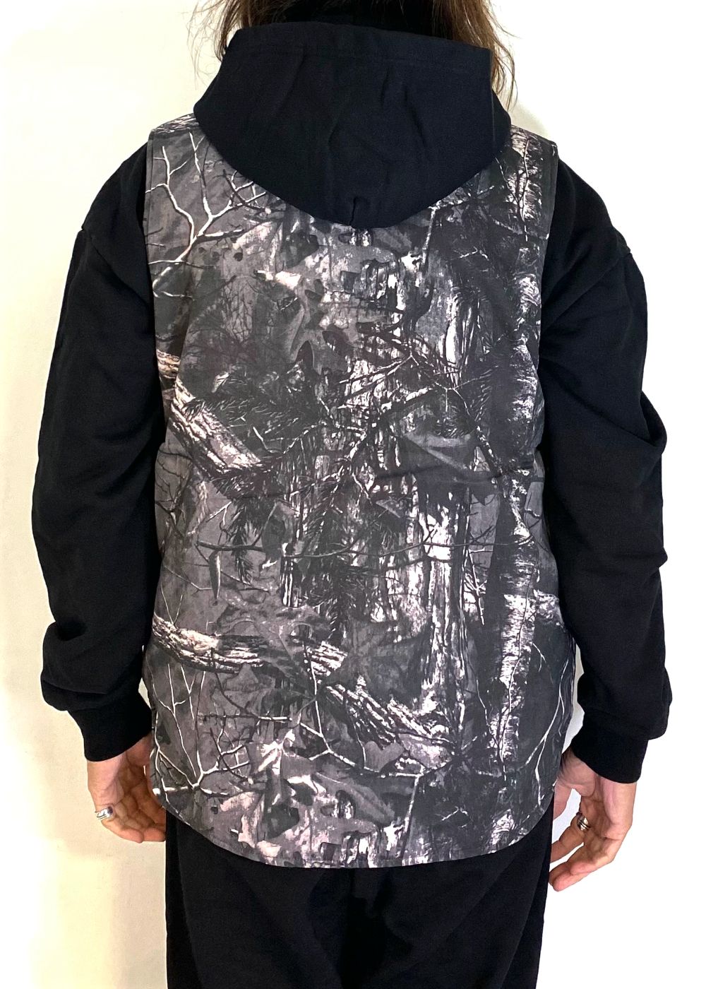 Camo Zip Work Vest (BLACK CAMO) / オリジナル カモフラージュ ワークベスト / セットアップ可能