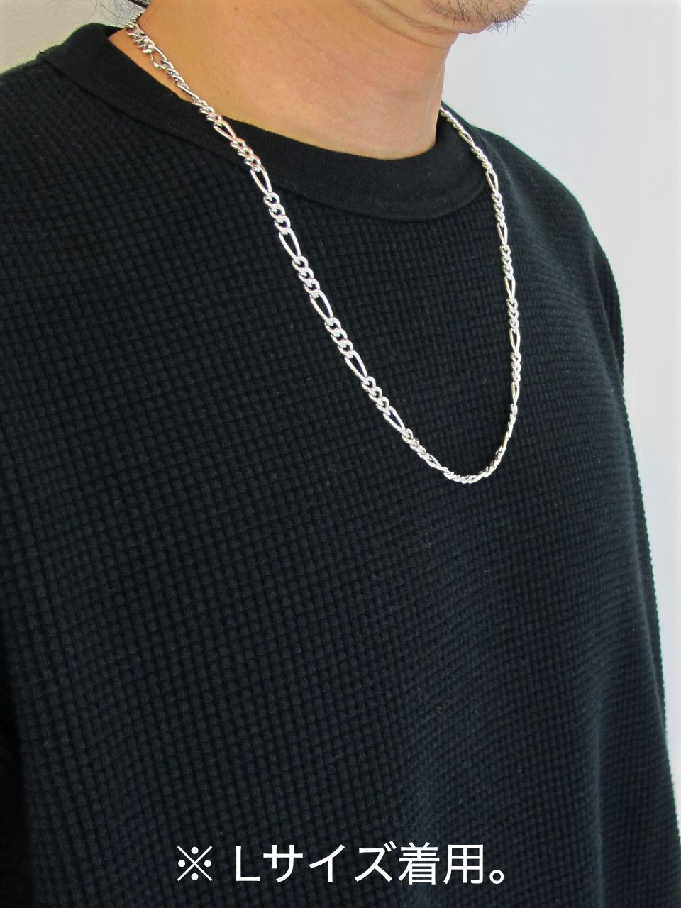 FIGARO WIDE CHAIN (SILVER) / フィガロワイドチェーンネックレス - L