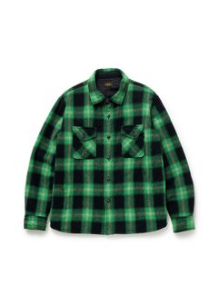 WOOL CHECK SHIRT JKT (GREEN CHECK) / ウール チェック シャツ ジャケット