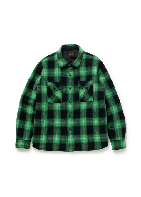 WOOL CHECK SHIRT JKT (GREEN CHECK) / ウール チェック シャツ ジャケット