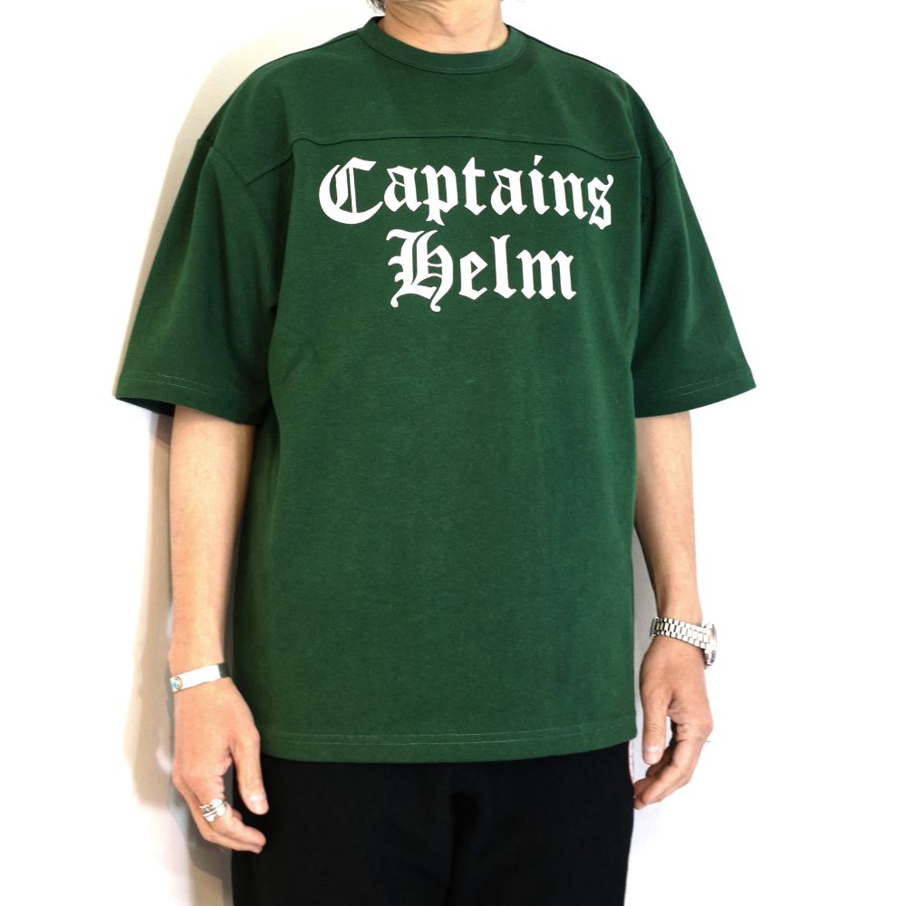 CAPTAINS HELM - FOOTBALL TEE (GREEN) / フットボール Tシャツ | LOOPHOLE