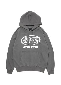 ATHLETIC PARKA (BLACK) / ロゴ プリント ピグメント スウェット パーカー