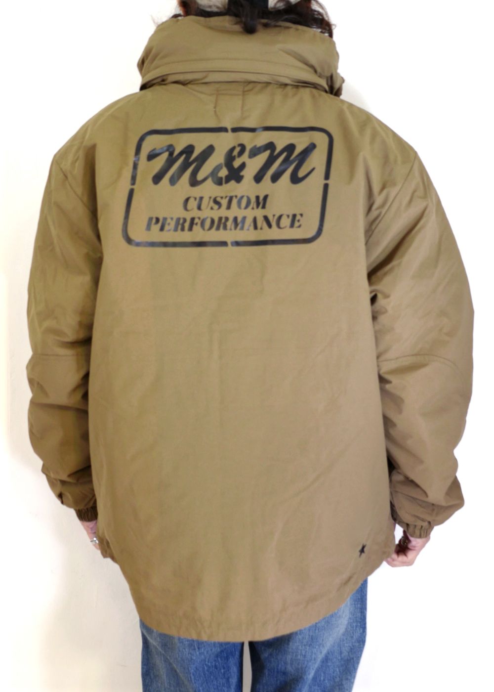 WARM SHELL STAND HOODED JACKET (C.BROWN) / キルティングライナー ナイロンシェルジャケット - S