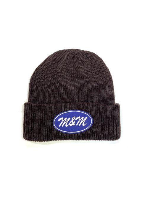 KNIT CAP (BROWN) / ロゴ ワッペン ニットキャップ