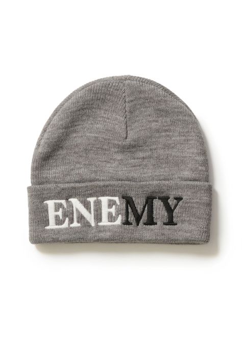 ENEMY KNIT CAP (GRAY) / 刺繍 ニットキャップ
