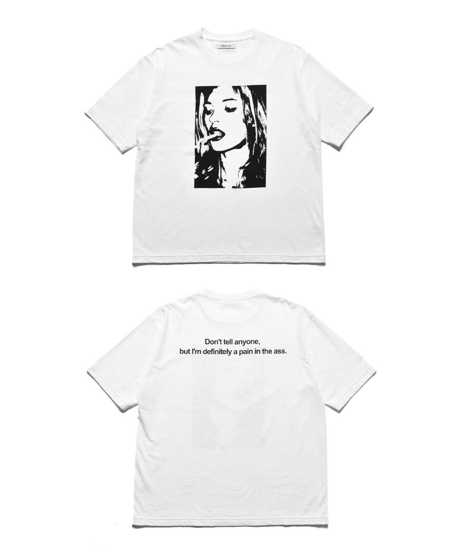 トップス MINEDENIM Monochrome Two tone Face MINEDENIM : Monochrome Two tone Face Crewneck T