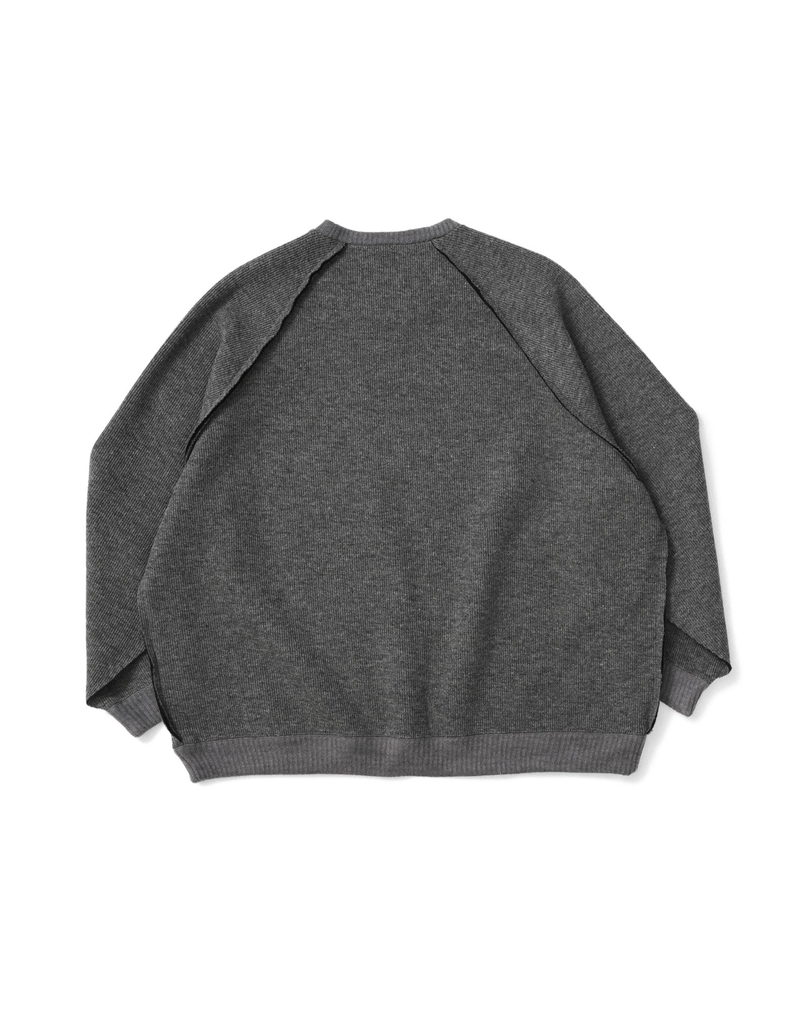 TEAR KNIT (GRAY) / クルーネック リブニット