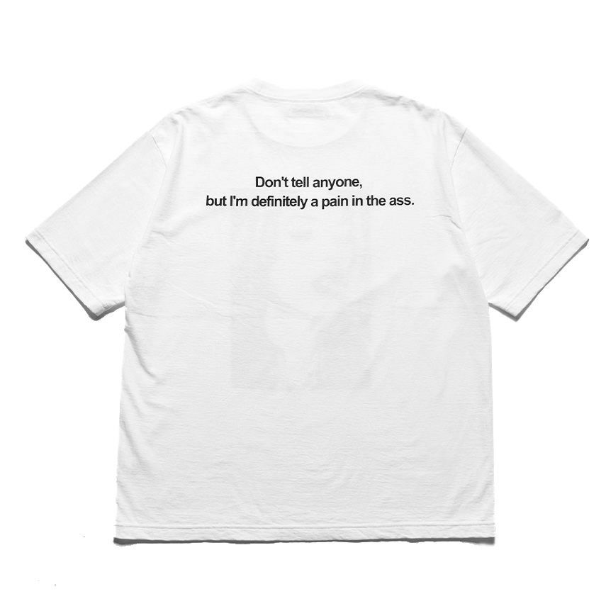 Monochrome Two tone Face Crewneck T-SH  (WHT) / オリジナル プリント Tシャツ