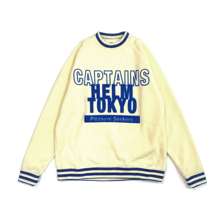 CAPTAINS HELM - P-LINE FLEECE CREW (OFF WHITE) / プリント クルー 