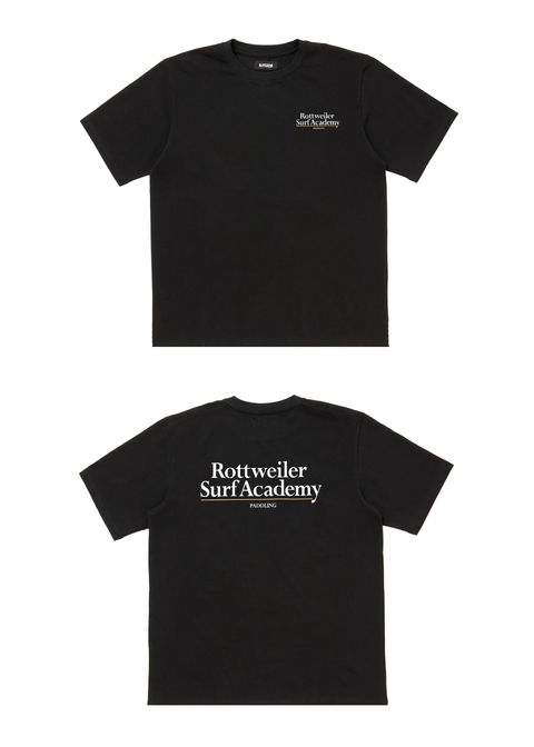 R9 SURF ACADEMY SS TEE (BLACK) /  オリジナル ロゴプリント Tシャツ