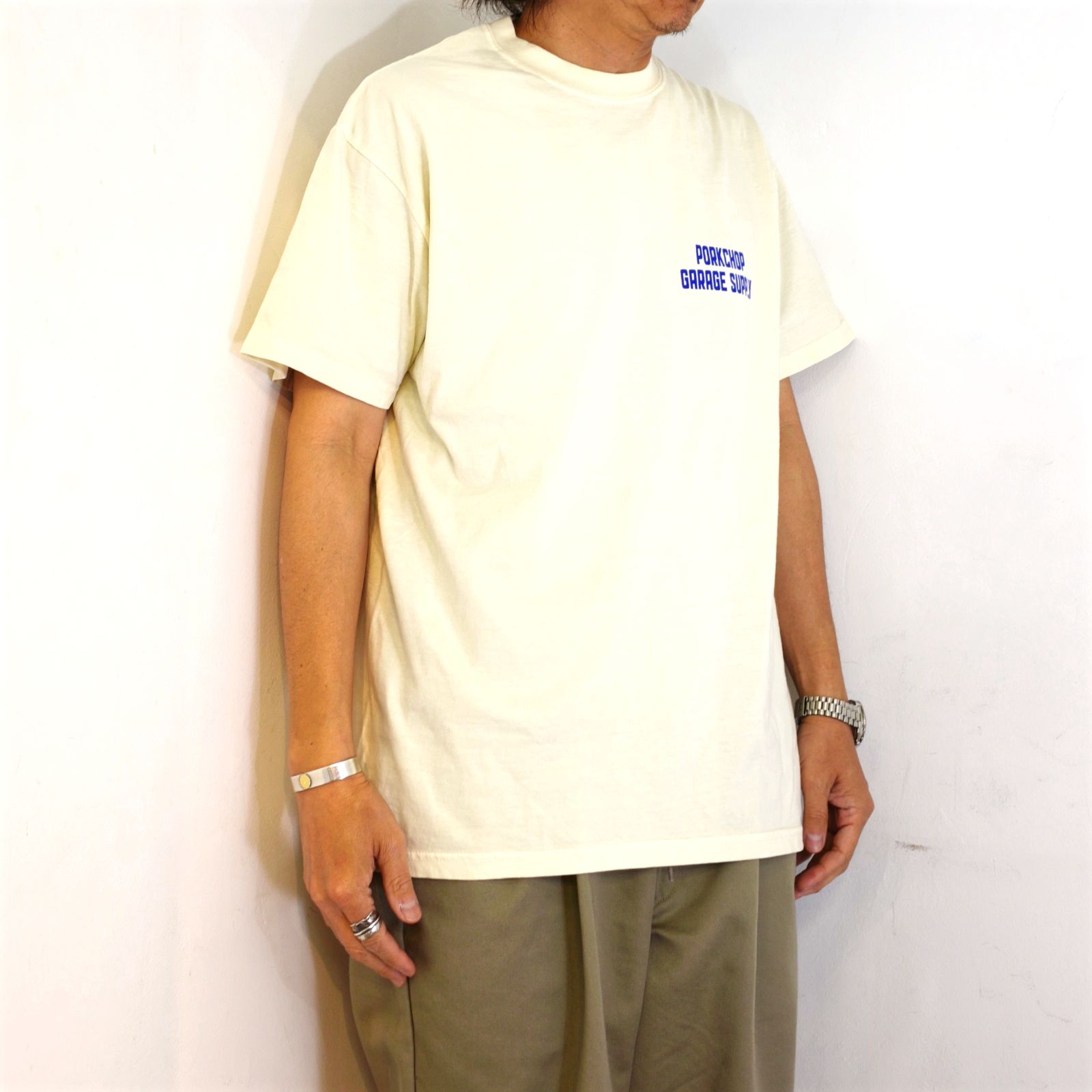 BAR＆SHIELD TEE (IVORY) / バーアンドシールド Tシャツ