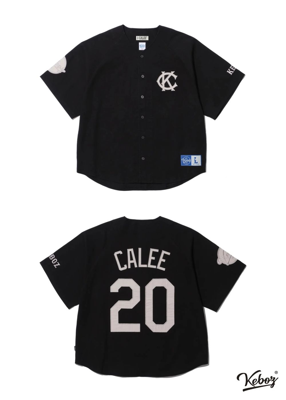 CALEE KEBOZ ケボズ  BASEBALL SHIRT 黒L CALEE - × KEBOZ BASEBALL SHIRT (BLACK) / × ケボズ ベース