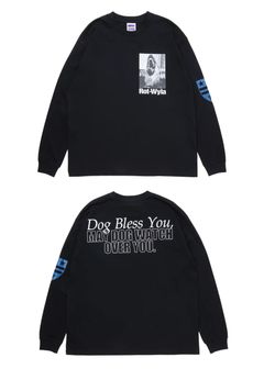 DOG PHOTO LS TEE (BLACK) / フォト プリント Tシャツ