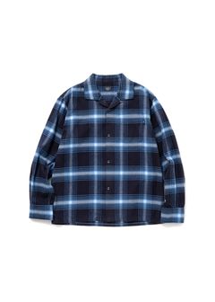 COTTON RAYON CHECK SHIRT (NAVY CHECK) / チェック コットンレーヨン ネルシャツ