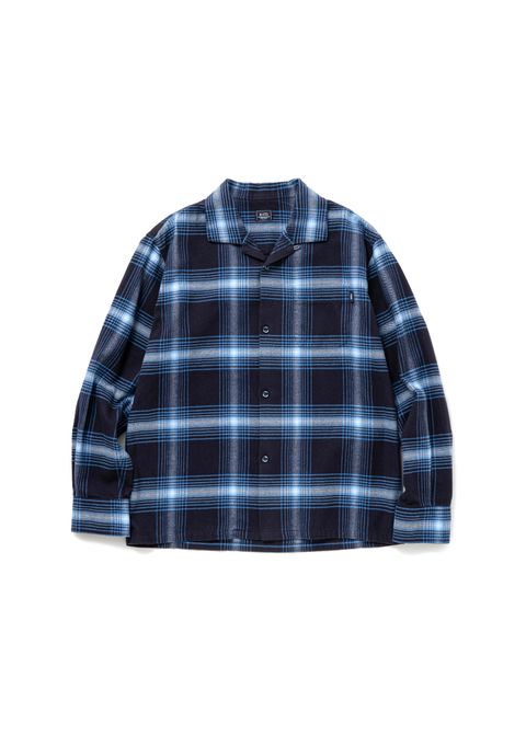 COTTON RAYON CHECK SHIRT (NAVY CHECK) / チェック コットンレーヨン ネルシャツ