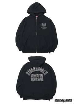 HS×BH ZIP HOODED SWEAT SHIRT (BLACK/BANDANA) / バウンティーハンター コラボ スウェット ジップパーカー