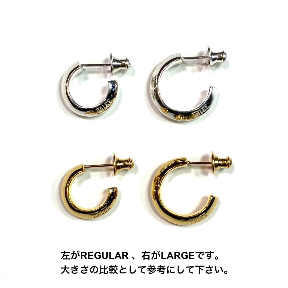 CALEE - LOGO ROLL PIERCE (LARGE) (GOLD) / ロゴ ロール ピアス | LOOPHOLE