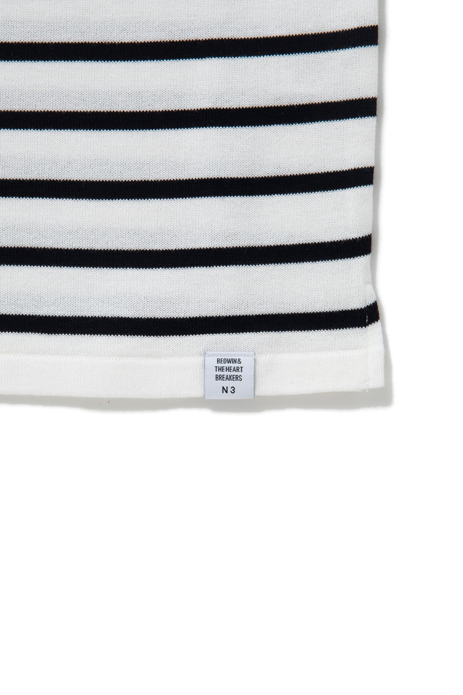 KNITTED BASQUE SHIRT "ERNEST" (WHITE) / サマーニット バスクシャツ